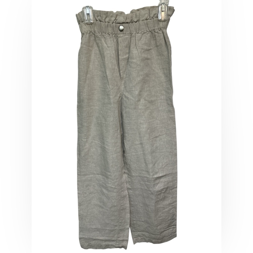 Reformation 100% Linen Pants Women’s Sz 0 Beige Elastic Waist Straight Leg NWOT